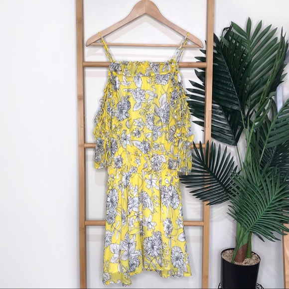 SOLD Seed Heritage Yellow Floral Tie Dress 8 - Picture 2 of 16